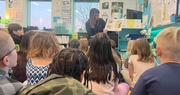 Jade Sadler Reads to Local Students in Support of National Ag Week