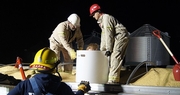 Firefighters Train on How to Extract a Victim Trapped in a Grain Bin Using the Turtle Tube Rescue Sleeve